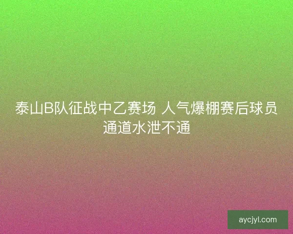 泰山B队征战中乙赛场 人气爆棚赛后球员通道水泄不通